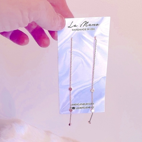 NWT La Meno Beautiful Rose Gold Dangle Earrings NWT - Picture 12 of 13